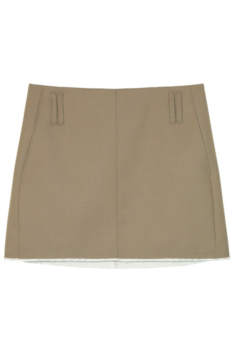 Worsted wool blending commuting straight skirt | 2 colors