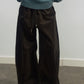 100% cotton wide-leg scythe-shape corduroy pants | 5 color