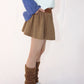 Wool blend flared silhouette big hem short skirt | 2 color