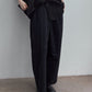 Cotton blend wide-leg slight curved pants | 4 color