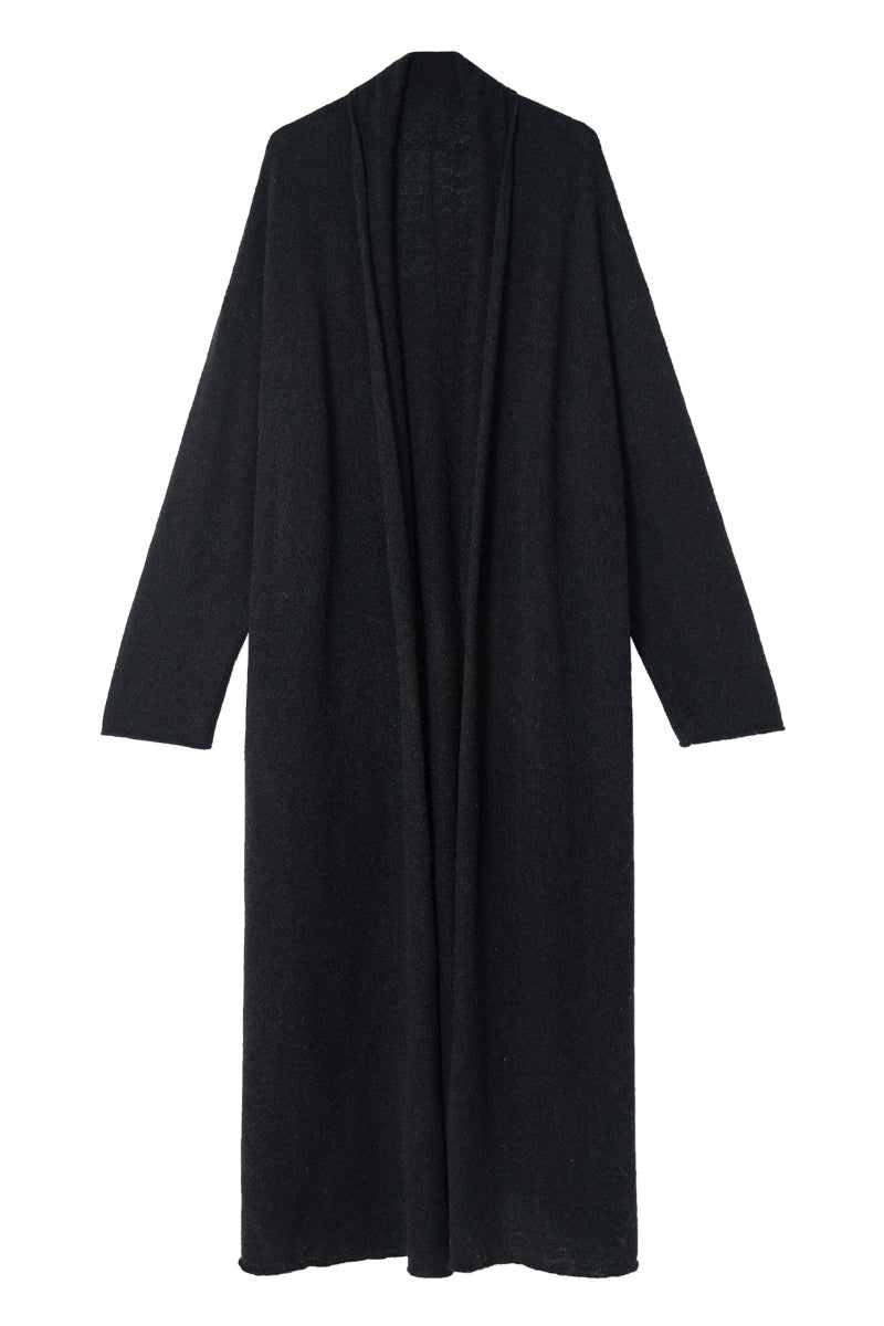 Wool mohair blend H-shape lazy tone long cardigan | 2 color