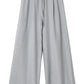 Elastic waistband wide leg straight pants | 3 color