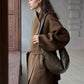 100% wool soft-touch large lapel jacket | 2 color