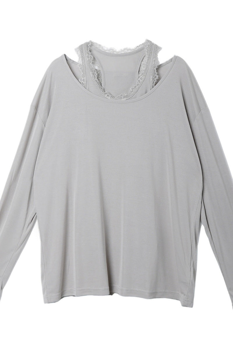 High elastic modal blend relaxed fit sling and t-shirt set | 3 color