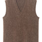 Alpaca riched soft V-neck knit vest | 5 color