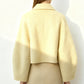 Wool blend lapel cropped fit jacket | 3 color