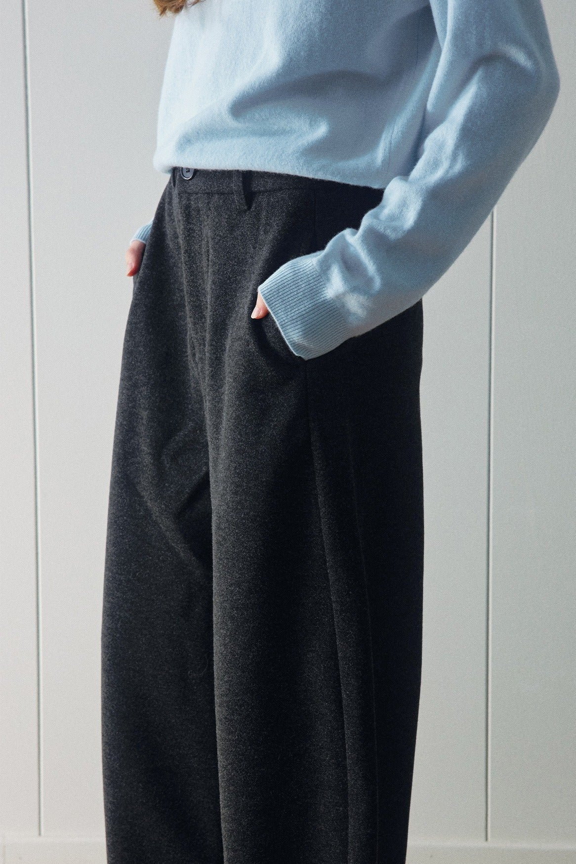 Banana-shape tailored fit casual pants | 3 color