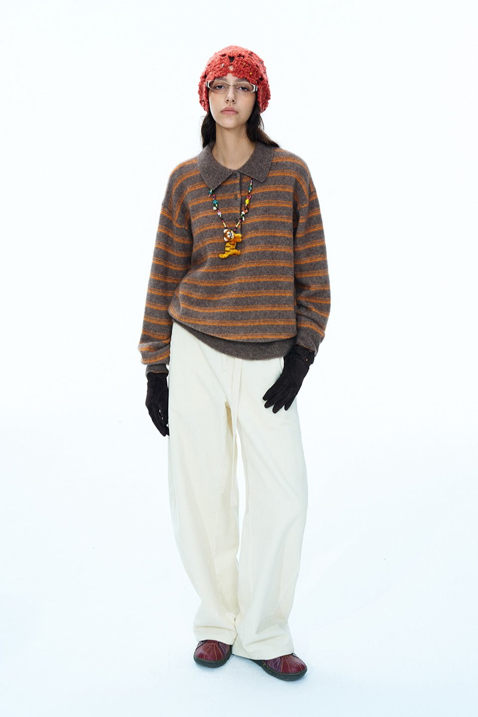 100% cotton relaxed-fit corduroy pants | 4 color