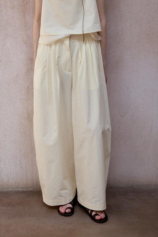 Cotton blend linen relaxed-fit pants | 3 color
