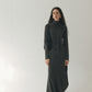 Elastic irregular flowy knit dress with scarf xollar