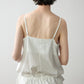 Viscose blend pleated edge sling top | 4 color