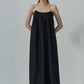 Wrinkle resistant linen pleated strapless dress | 2 color