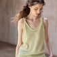 Wool containing twisted shoulder U-neck vest | 2 color