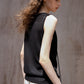 Wool containing twisted shoulder U-neck vest | 2 color
