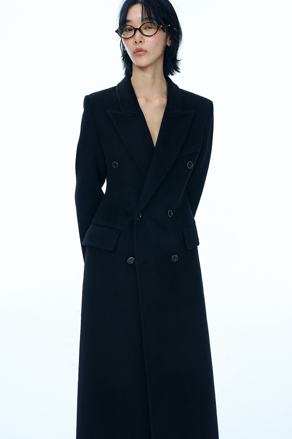 Hourglass-sculpted 100% wool coat | 3 color