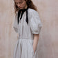 Cotton blend textured fabric peplum sleeves dress | 4 color