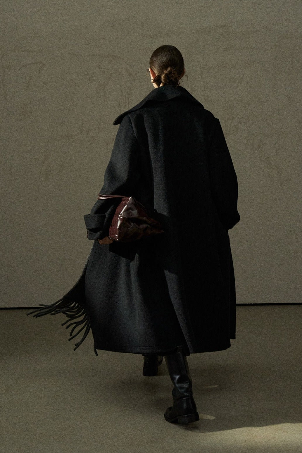 Abrigo de lana 100%, corte holgado, cuello con solapa | 3 colores