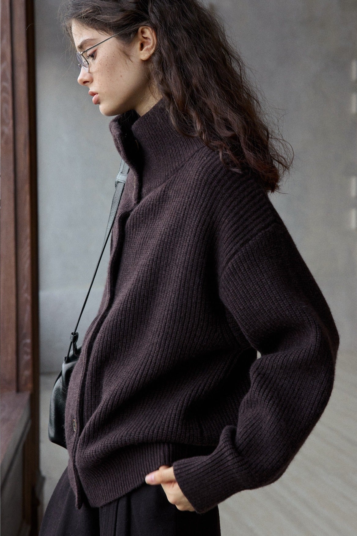100% wool loose fit chunky knit cardigan | 4 color