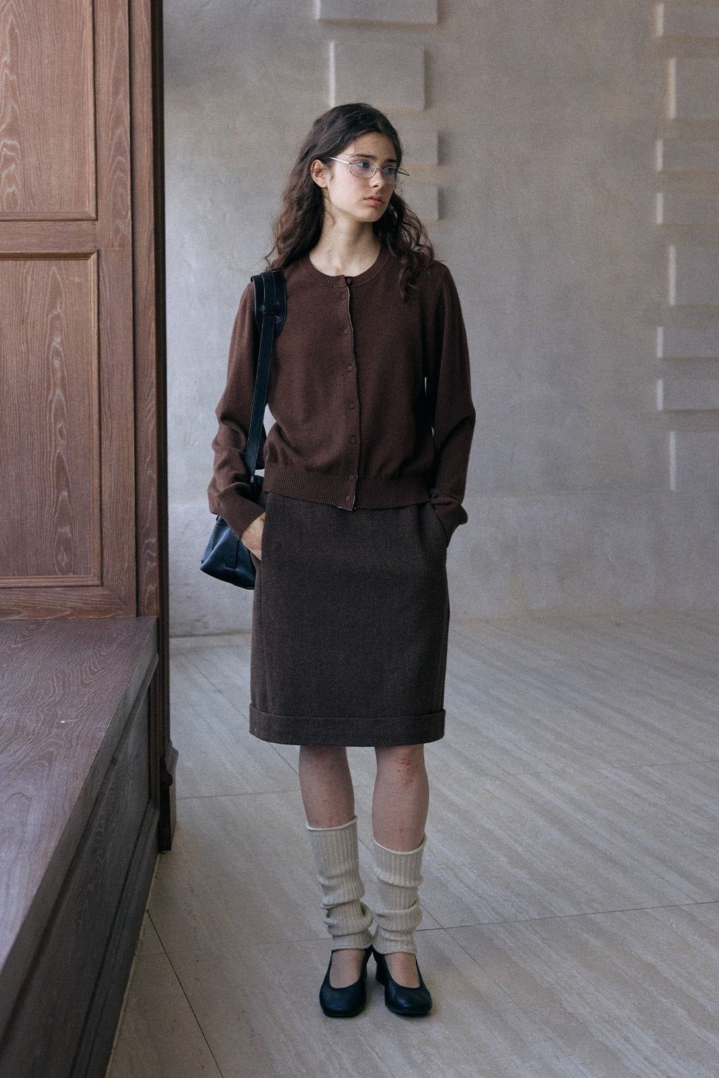 100% wool classic round neck cardigan | 4 color