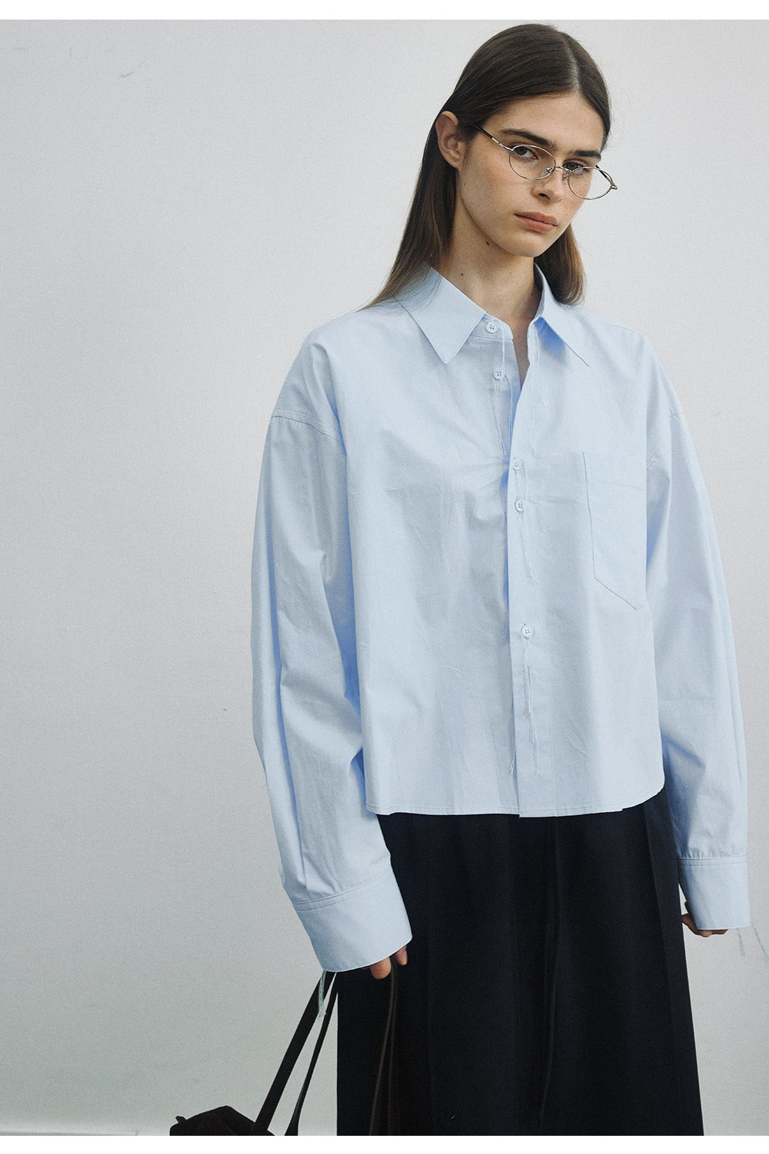 Cropped cotton shirt | 3 color