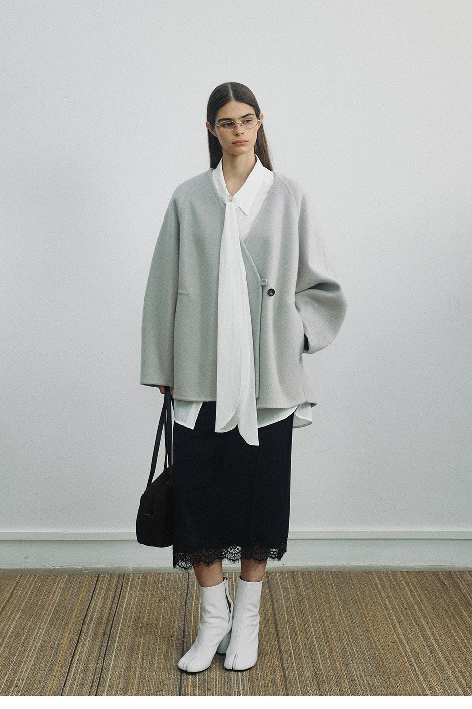 Minimalist 100% wool short coat | 3 color