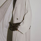 Mid-length waist blet drape trench coat | 3 color