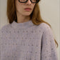 Wool riched openwork knit pattern loose sweater | 4 color