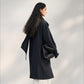 Romantic scarf collar mid-length trench coat | 2 color