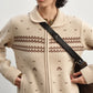 Wool jacquard pattern peter pan collar cardigan | 2 color