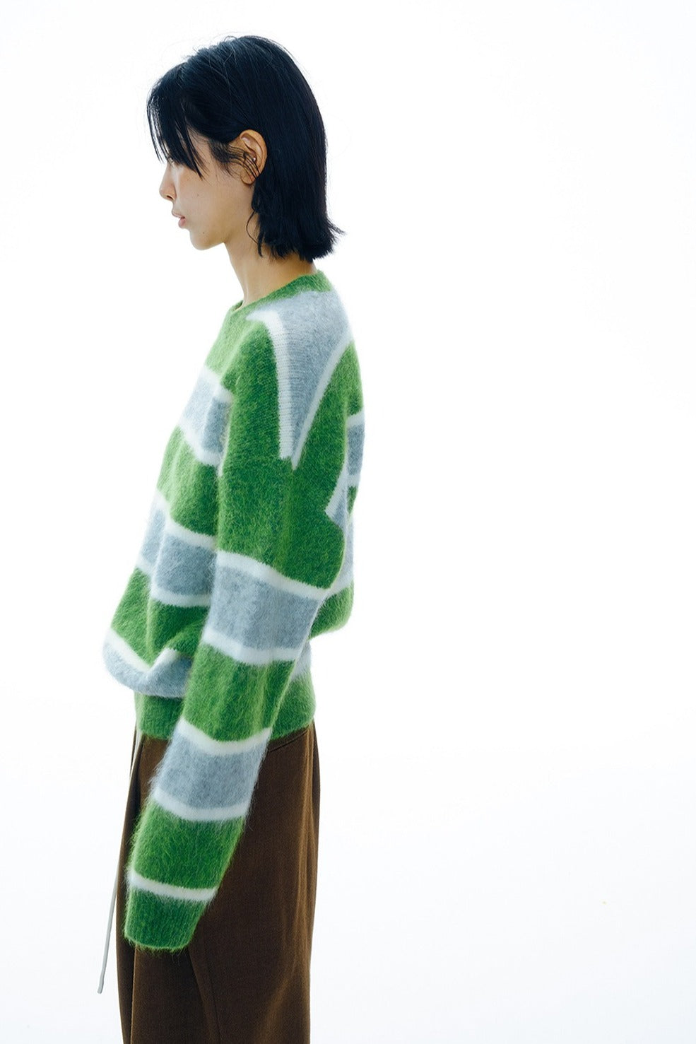 Alpaca blend bold stripe sweater | 4 color