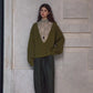 100% wool cozy loose-fit V-neck sweater | 4 color