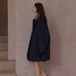 Cotton blend loose fit cocoon silhouette crinkled fabric jacket | 2 color