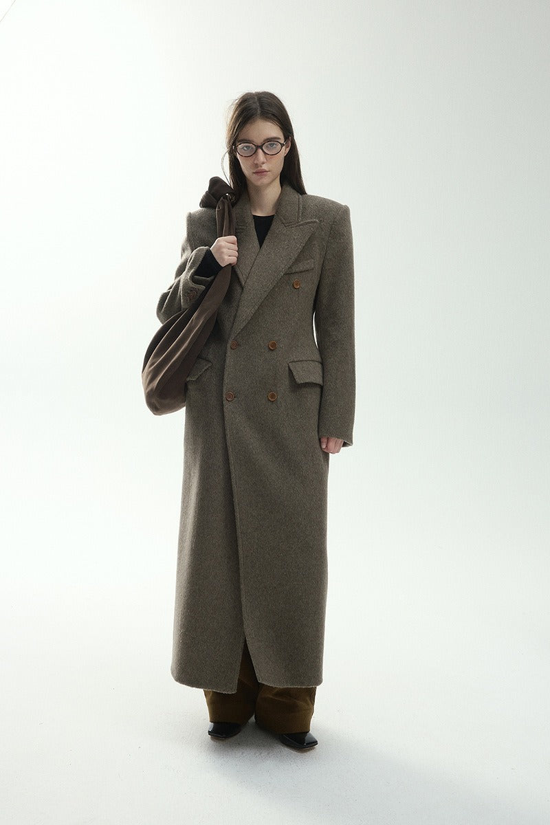 100% wool hourglass silhouette overcoat | 3 color