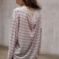 Wool blend lightweight loose-fit striped knitwear | 4 color