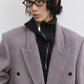 Wool & rabbit fur & silk luxurious oversized blazer | 4 color