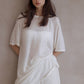 Wool blend relaxed fit raglan sleeves T-shirt | 3 color