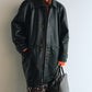 Mid-length cracked finish matte PU jacket | 2 color