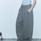 Lyocell-cotton lantern shape relaxed-fit pants | 6 color