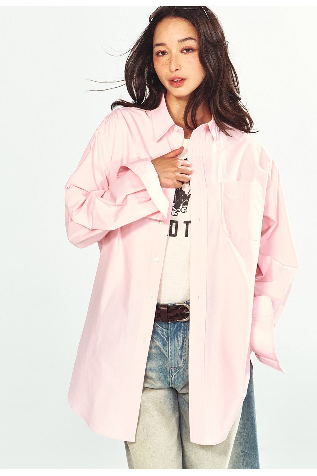 Paper-cotton boyfriend fit shirt | 6 color