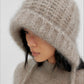 Cashmere-alpaca blend soft long hair hat