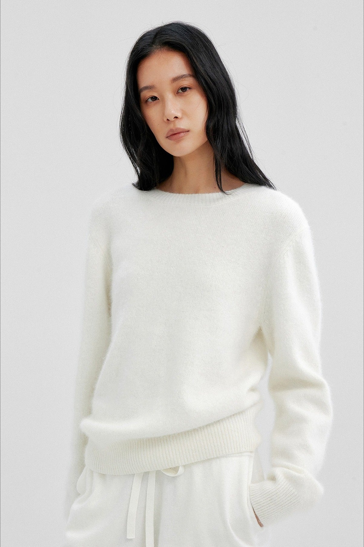 Wool blend soft and cozy long hair sweater | 4 color