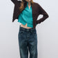 Cotton blend vintage style balloon-fit jeans | 2 color