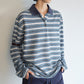 Cotton blend color-block retro polo T-shirt | 3 color