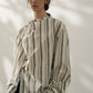 100% cotton diagonal placket striped shirt | 2 color