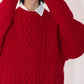 100% wool chunky cable knit sweater | 3 color