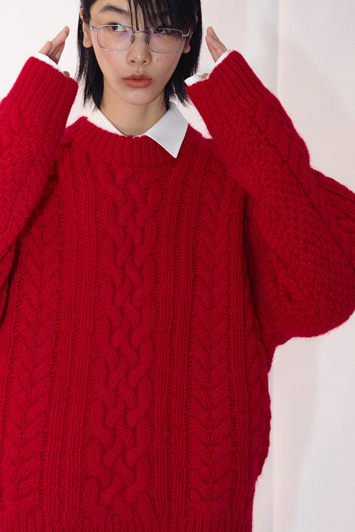 100% wool chunky cable knit sweater | 3 color