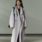 Wool & rabbit fur & silk large lapel overcoat | 4 color