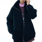 Plush wool-blend “pearl-fleece” oversized jacket | 2 color