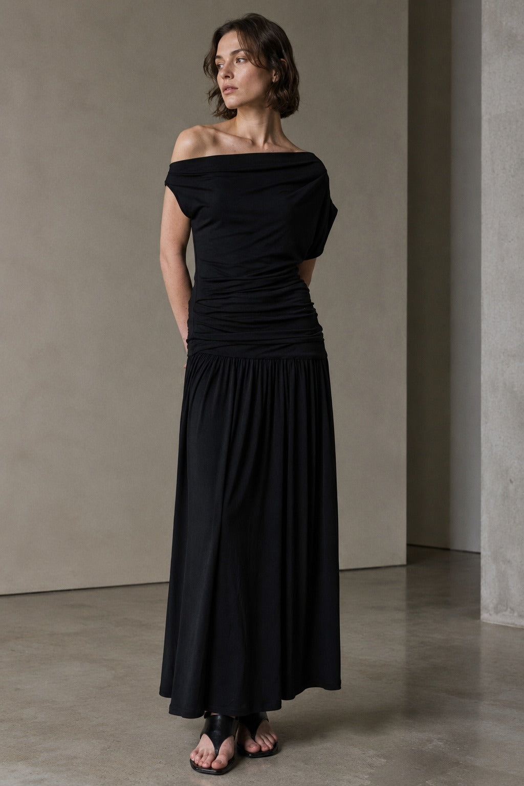 Lyocell-blend stretch knit midi skirt | 2 color