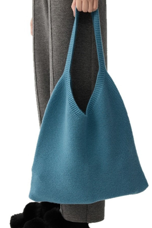 100% wool simple elegant knit bag | 2 color